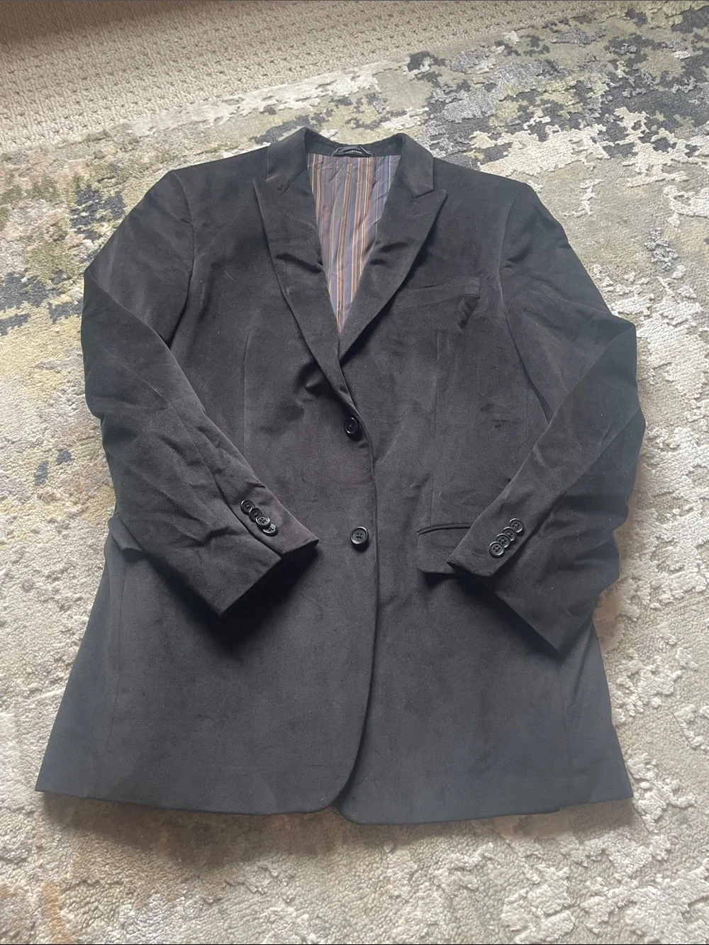 Men’s Velour Black Tailored Blazer Jacket